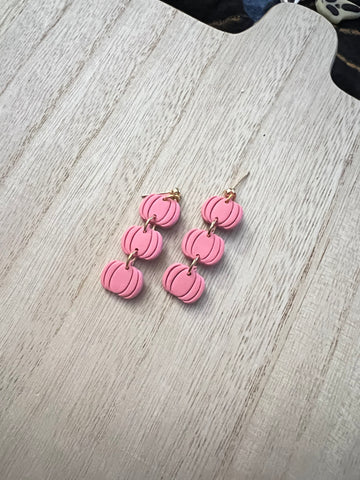 Pink pumpkin trio ball point studs