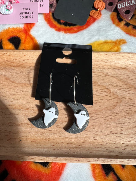 Ghost moon earrings