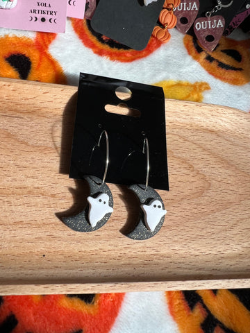 Ghost moon earrings