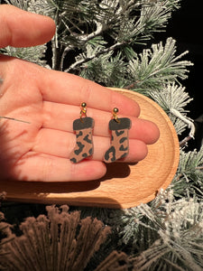 Cheetah print stocking earrings