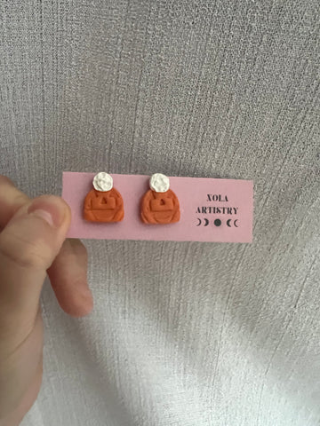 Pumpkin beanie studs