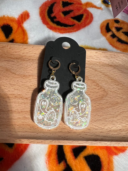 Ghost potion bottle earrings