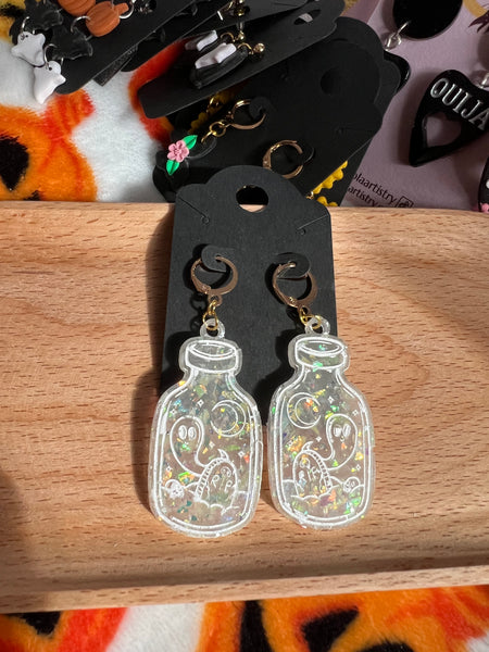 Ghost potion bottle earrings